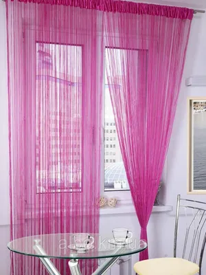 Шторы-нити Кисея с люрексом 3 х 2.8 м, радуга - фиолетовый, розовый,  сливовый (для спальни, гостиной, кухни)