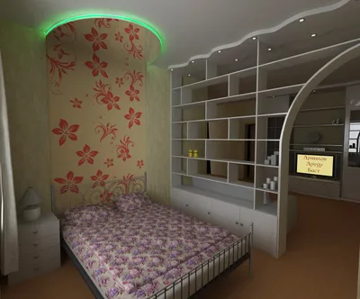 Дизайн однокомнатной квартиры с детской комнатой для новорожденного в  хрущевке