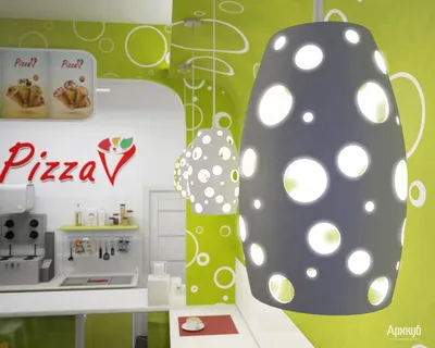 Дизайн пиццерии \"Pizza V\". Дизайн интерьера. Портфолио. Дизайн-студия  Архкуб - дизайн интерьера во Владивостоке, Archcube