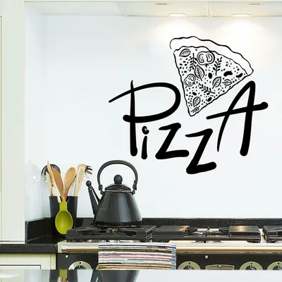 Виниловые наклейки с логотипом пиццерии, дверь, окно, виниловые наклейки,  пицца, ресторан, кухня, дизайн интерьера, декоративные обои с надписью  DW10585 - купить по выгодной цене | AliExpress