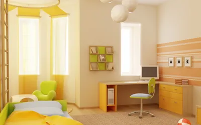 Квартира со стильной детской комнатой имеющей зеленые тона | Обои для  телефона