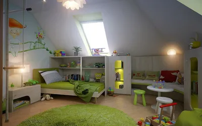 Дизайн детской комнаты на мансарде: фото, интерьер и идеи | Wergin.ru