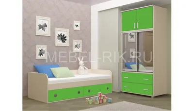 Купить Детская кровать Радуга зеленая - недорого по самой низкой цене в  Москве