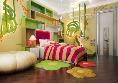Детская комната в салатовом цвете - 73 фото