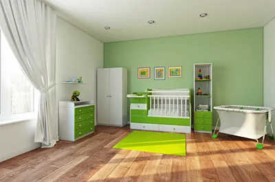 Детская в зеленых тонах: интерьер комнаты с различным сочетанием оттенков