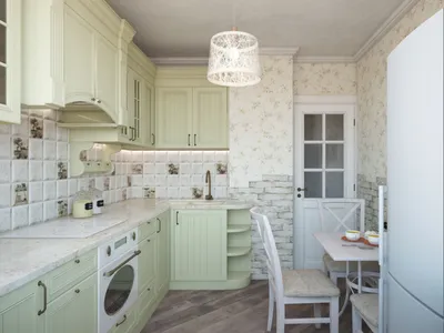 Кухня 8.5 м², Стиль Прованс: купить готовый дизайн-проект кухни в стиле \" Прованс\" для жк \"московский\" - ReRooms