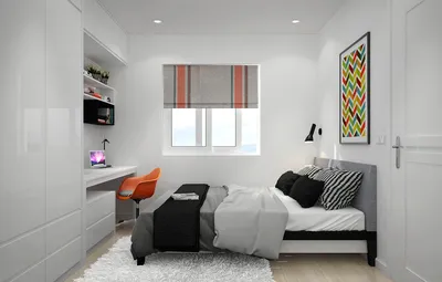 Дизайн маленькой спальни в хрущевке, какие шторы сейчас в моде,  кровать-трансформер для малогабаритной квартиры