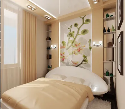 Дизайн спальни 9 кв м 3 на 3 в светлых тонах для двух девочек в  однокомнатной квартире