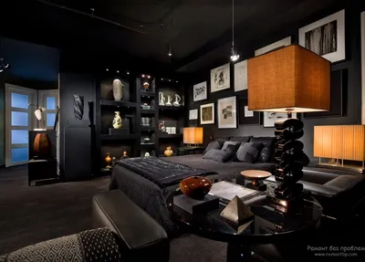 Спальня с темной кроватью | Master room, Furniture, Home decor