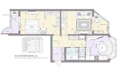Планировка двухкомнатной квартиры п44т | Студия Дениса Серова