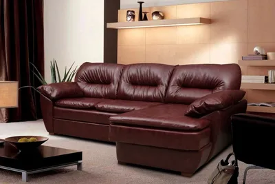 Кожаный угловой диван Венеция с оттоманкой купить по цене 129 500 руб. с  доставкой — интернет-магазин RestMebel.ru