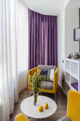 журнальный столик на балконе | Фиолетовые шторы, Дизайн балкона, Дизайн