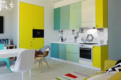 Яркие цвета в дизайне | «Печёный | Домашние кухни, Интерьер кухни, Дизайн  небольшой комнаты