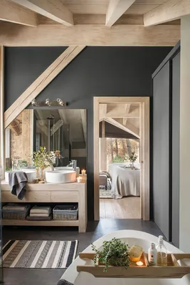 Дизайн дачи внутри: 3 красивых дома - 34 фото | Maison bois, Salle de bain  simple, Amenagement maison