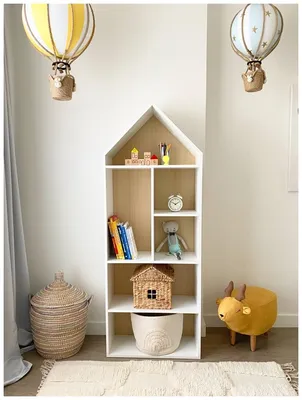 Стеллаж домик в детскую комнату, для игрушек и книг 170х64х30 см — купить в  интернет-магазине по низкой цене на Яндекс Маркете