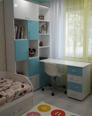 Стеллаж с письменными столом для детской комнаты
