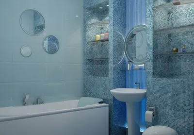 Дизайн ванной комнаты в синих и голубых тонах - Фото Дизайн интерьера | Дизайн  ванной комнаты, Дизайн ванной, Дизайн