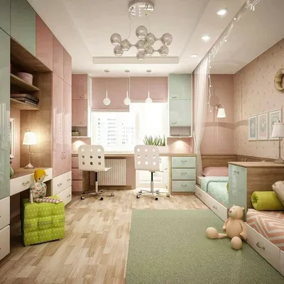 Дизайн комнаты для двоих детей - 68 фото