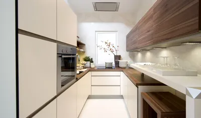Стильный дизайн узкой кухни - это реально? (+ 70 фото)
