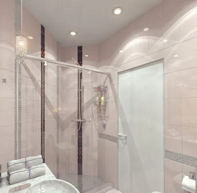 Дизайн ванной с душевой кабиной - фото