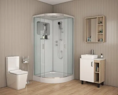 Красивый дизайн ванной комнаты с душевой кабиной | Дизайн интерьера | Дзен