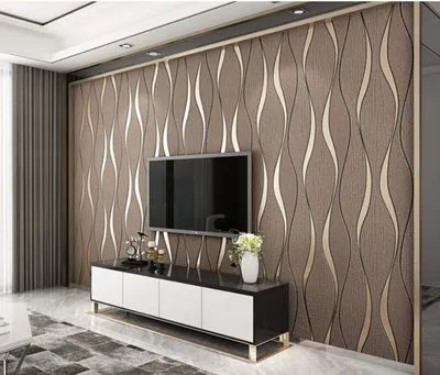 Non-woven wallpaper stereoscopic 3D stripes wallpaper dining room hallway  bedroom living room TV background decoration, dark brown : Amazon.de: DIY \u0026  Tools