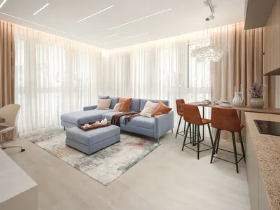 Дизайн интерьера двухкомнатной квартиры в доме Сочи ЖК Минск Мир