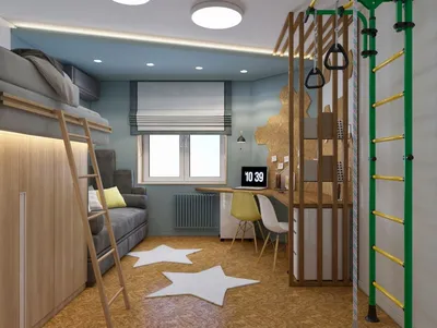 Детская комната 14 кв. м. | Дизайн детской комнаты, Детская комната, Дизайн