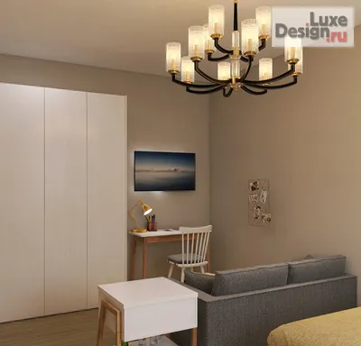 Дизайн интерьера спальни \"Спальня-гостиная 17 м2 для молодой семьи\" |  Портал Люкс-Дизайн.RU