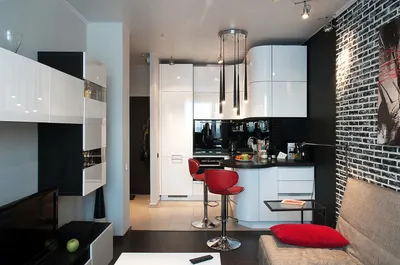 Дизайн кухни-гостиной площадью 12 кв. м. (50 фото): примеры интерьера с  диваном