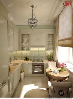 Дизайн интерьера светло-зеленой кухни в стиле прованс | Дизайн интерьера  квартир, перепланировка, фото интерьеров | Дизайн-студия Ольги Кондратовой
