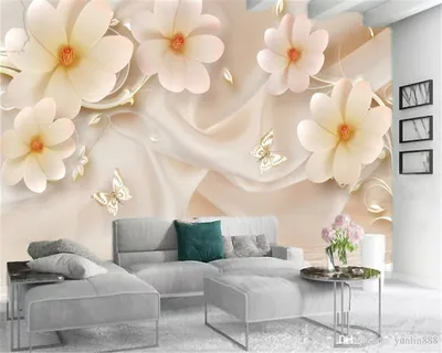 3D зал обои пользовательские фото премиум Шелковая мечта цветы цифровая  печать высокой четкости декоративные красивые обои