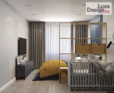 Дизайн интерьера однокомнатной квартиры \"Проект для семьи с ребенком в  однушке.\" | Портал Люкс-Дизайн.RU