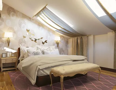 Дизайн спальни на мансарде — фото интерьеров