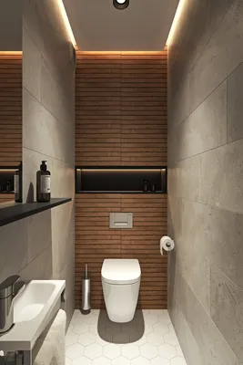 Дизайн маленького туалета с инсталляцией - 67 фото