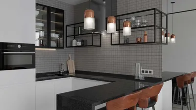 Дизайн интерьера угловой кухни: обстановка, барная стойка, оформление,  кухонный фартук | iLEDS.ru