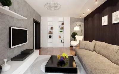 Дизайн узкой гостиной: примеры оформления интерьера и расстановки мебели,  фото