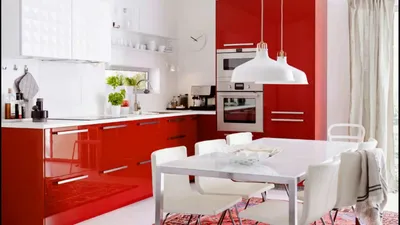 Красная кухня: дизайн интерьера и сочетание с белым и черным цветом