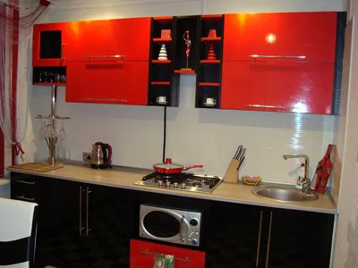 Красно-черная кухня: 50+ реальных фото примеров