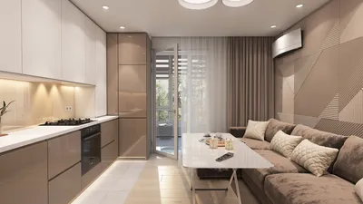 Современный интерьер кухни с диваном - 72 фото