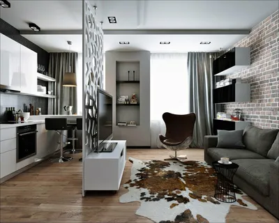 Маленькая квартира-студия в стиле лофт для мужчины | Архидом журнал об  интерьерах | Дзен