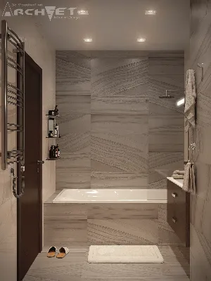 Дизайн интерьера ванной комнаты в современном стиле из проекта МЮНХЕН |  Дизайн интерьера ванной комнаты, Интерьер ванной комнаты, Ванная с серой  плиткой