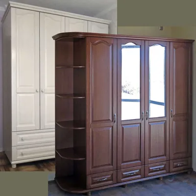 Деревянный шкаф для одежды - шифоньер Квартет | Купить от производителя  мебели КВК