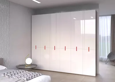 Купить белые глянцевые шкафы в спальню от производителя — на заказ по  индивидуальным размерам. Фабрика мебели Mr.Doors