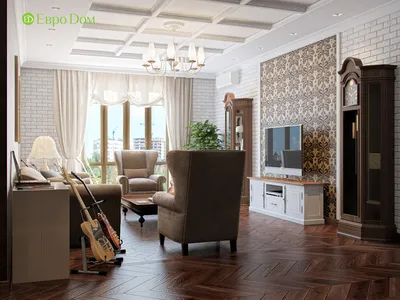 Дизайн 3-комнатной квартиры в АНГЛИЙСКОМ стиле: 17 фото проекта | Компания  ЕвроДом | Дзен