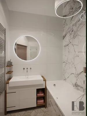 Мрамор и дерево в ванной: сочетания плитки, фото - KERAMIS