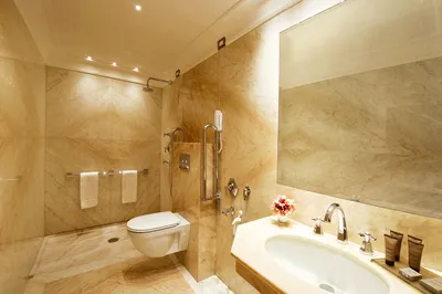 Дизайн ванной комнаты под мрамор - 70 фото