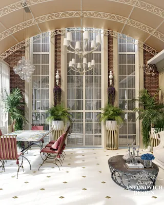 Дизайн веранды с элементами английского стиля в КГ \"Family Park Residence\"  ⋆ Студия дизайна элитных интерьеров Luxury Antonovich Design