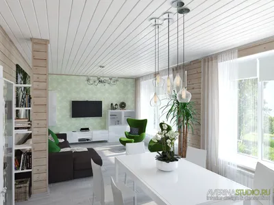 Дизайн интерьера Дачный дом с баней