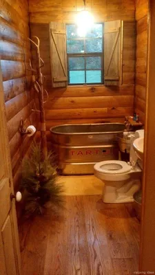 Теплый туалет в деревенском доме - 67 фото